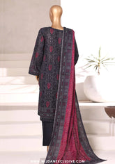 Sadabahar Printed Stitched Khaddar 3PC Collection - 2025 (BLACK D-04)
